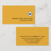 トレンディーモダンマスタードイエローモノグラム 名刺 (正面/裏面)