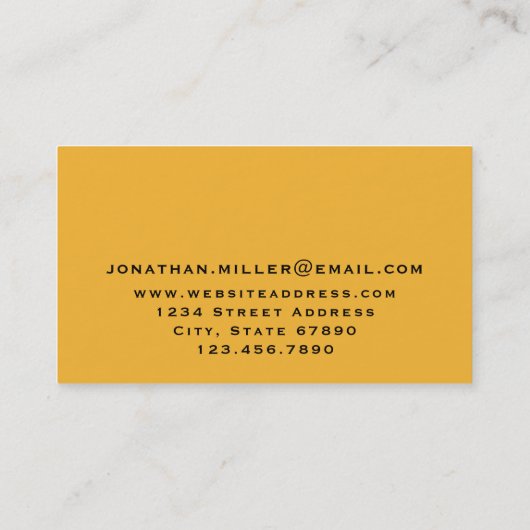トレンディーモダンマスタードイエローモノグラム 名刺 (裏面)