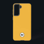 トレンディーモダンマスタードイエローモノグラム SAMSUNG GALAXY S21ケース<br><div class="desc">クラシックブモダンロックのモノグラムデザインで、トレンディー明るいマスタード黄色の背景に白黒のモノグラムのメダリオンを持つ。</div>