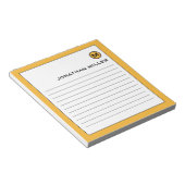 トレンディーモダンマスタードイエローライニング ノートパッド (アングル)