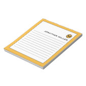 トレンディーモダンマスタードイエローライニング ノートパッド (回転)