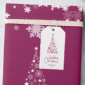 トレンディーモダンマゼンタメリークリスマススクリプト ギフトタグ