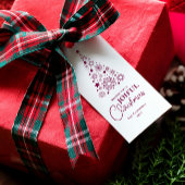 トレンディーモダンマゼンタメリークリスマススクリプト ギフトタグ