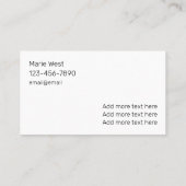 トレンディーモダンマッサージサービス 名刺 (裏面)