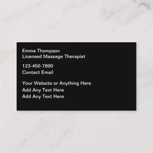 トレンディーモダンマッサージセラピスト名刺 名刺 (裏面)