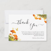 トレンディーモダンマッシュルームのウッドランドベビーシャワー サンキューカード (正面)