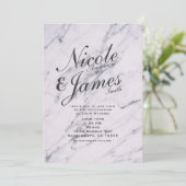 トレンディーモダンマーブルエレガントウェディング招待状 招待状 (スタンド正面)