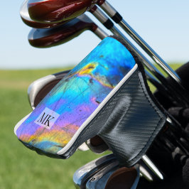 トレンディーモダンマーブルカラフルイニシャルモノグラム ゴルフヘッドカバー
