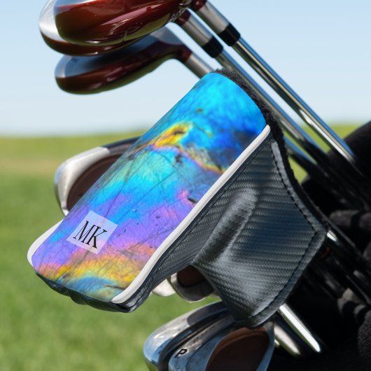 トレンディーモダンマーブルカラフルイニシャルモノグラム ゴルフヘッドカバー