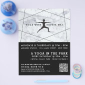 トレンディーモダンマーブルヨガクラス広告ズ チラシ (シングル)