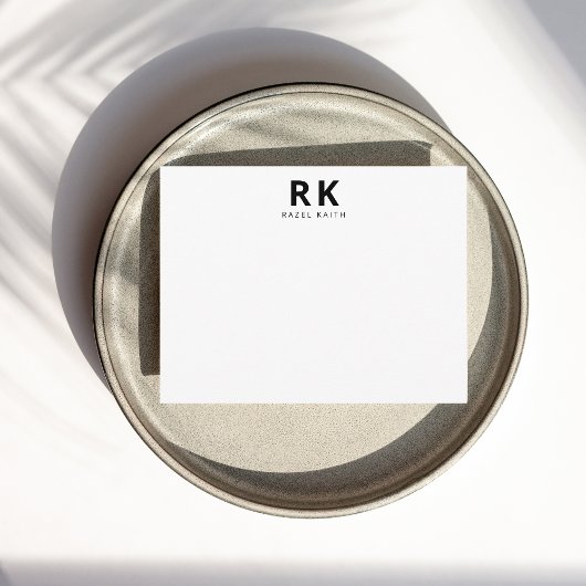 トレンディーモダンミニマリストブラックツモノグラム ノートカード