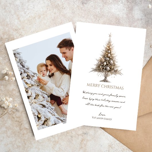 トレンディーモダンミニマリストMerry Christmas写真 シーズンカード