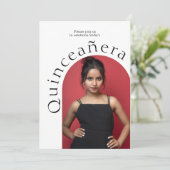 トレンディーモダンミニマルなアーチ写真キンセアニェラ 案内状 (スタンド正面)