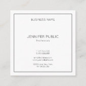 トレンディーモダンミニマルエレガントテンプレート スクエア名刺 (裏面)
