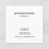 トレンディーモダンミニマルテンプレートプロフェッショナル スクエア名刺 (裏面)