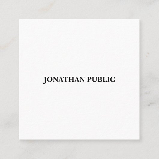 トレンディーモダンミニマルテンプレートプロフェッショナル スクエア名刺 (正面)