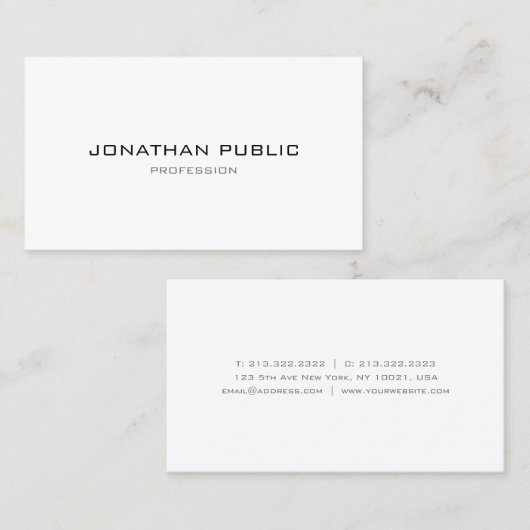 トレンディーモダンミニマルテンプレートプロフェッショナル 名刺 (正面/裏面)