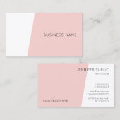 トレンディーモダンミニマルテンプレート赤面ピンク 名刺 (正面/裏面)