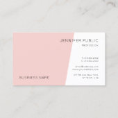 トレンディーモダンミニマルテンプレート赤面ピンク 名刺 (裏面)