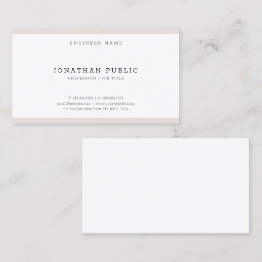 トレンディーモダンミニマルプロフェッショナルエレガントクール 名刺 (正面/裏面)