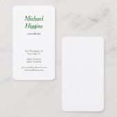 トレンディーモダンミニマルプロフェッショナルグリーンホワイト 名刺 (正面/裏面)