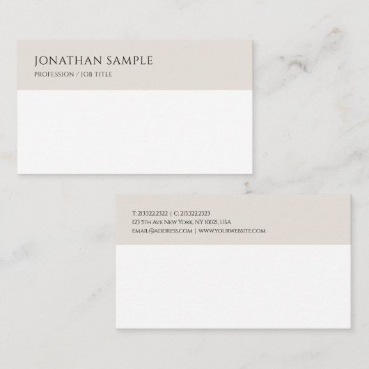 トレンディーモダンミニマルプロフェッショナルテンプレート 名刺 (正面/裏面)