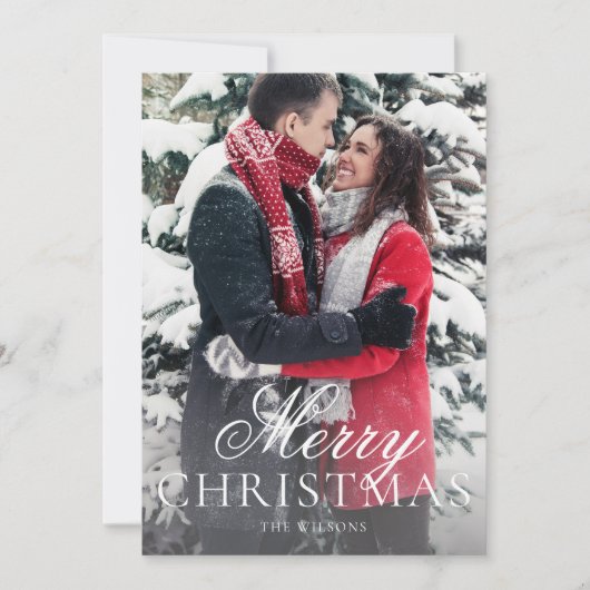 トレンディーモダンミニマル写真クリスマスカード シーズンカード (正面)
