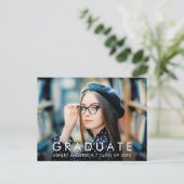 トレンディーモダンミニマル卒業写真 案内ポストカード (スタンド正面)