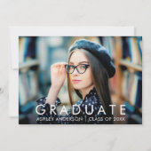 トレンディーモダンミニマル卒業写真 案内状 (正面)