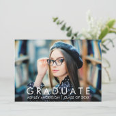 トレンディーモダンミニマル卒業写真 案内状 (スタンド正面)