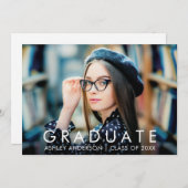 トレンディーモダンミニマル卒業写真 案内状 (正面/裏面)