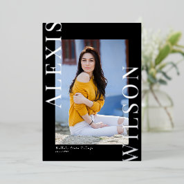 トレンディーモダンミニマル卒業招待状 箔招待状