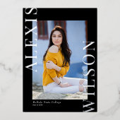 トレンディーモダンミニマル卒業招待状 箔招待状 (正面)