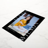 トレンディーモダンミニマル卒業招待状 箔招待状 (回転した状態)