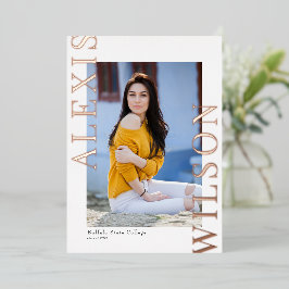 トレンディーモダンミニマル卒業招待状 箔招待状