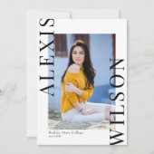 トレンディーモダンミニマル3写真卒業 招待状 (正面)