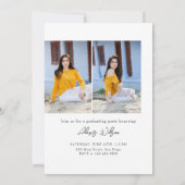 トレンディーモダンミニマル3写真卒業 招待状 (裏面)