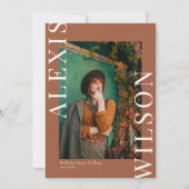 トレンディーモダンミニマル3写真卒業 招待状 (正面)