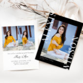 トレンディーモダンミニマル3写真卒業 招待状