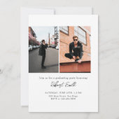 トレンディーモダンミニマル3写真卒業 招待状 (裏面)