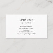 トレンディーモダンメイクアップアーティストフォトスクリプト 名刺 (裏面)