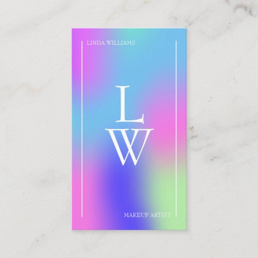 トレンディーモダンメイクアーティストグラデカラフルィション 名刺 (正面)