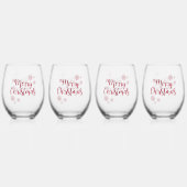 トレンディーモダンメリークリスマスのミニマリスト ステムなしワイングラス (正面)