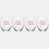 トレンディーモダンメリークリスマスのミニマリスト ステムなしワイングラス (裏面)