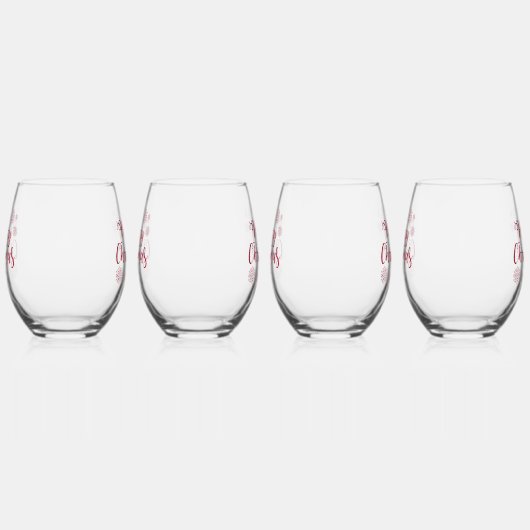 トレンディーモダンメリークリスマスのミニマリスト ステムなしワイングラス (左)