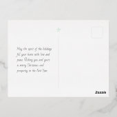 トレンディーモダンメリークリスマススターフォトグリーン 箔シーズンポストカード (裏面)