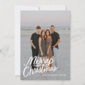 トレンディーモダンメリークリスマス家族の写真 シーズンカード (正面)