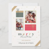 トレンディーモダンメリークリスマス2枚の写真 シーズンカード (正面)