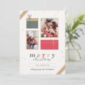 トレンディーモダンメリークリスマス2枚の写真 シーズンカード (スタンド正面)