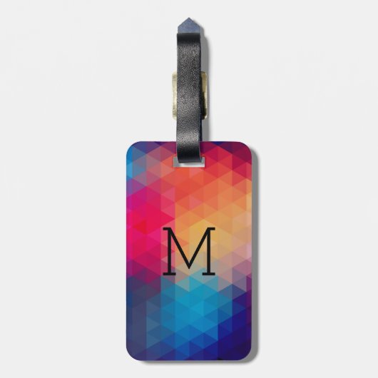 トレンディーモダンモザイク幾何学模様 ラゲッジタグ (裏面縦)